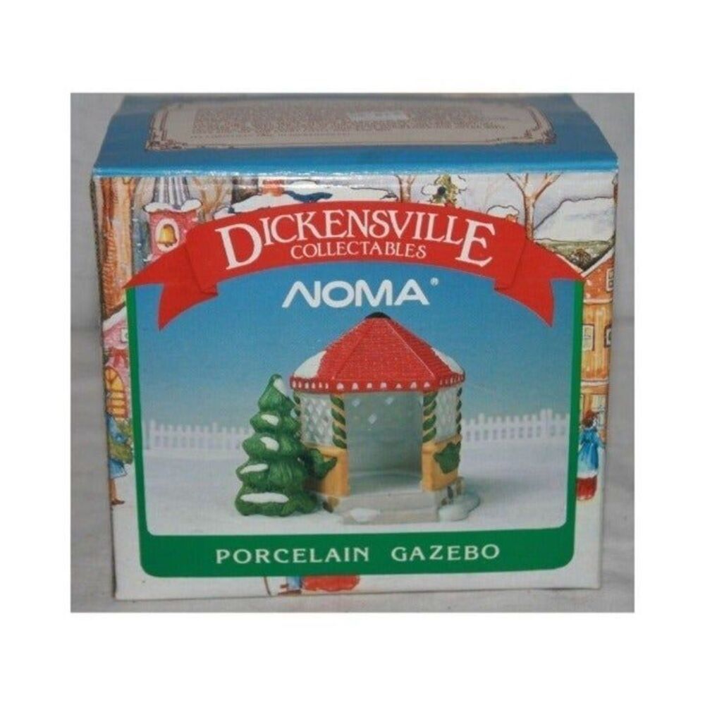 Noma Dickensville Collectables 5" Christmas Village Porcelain Gazebo